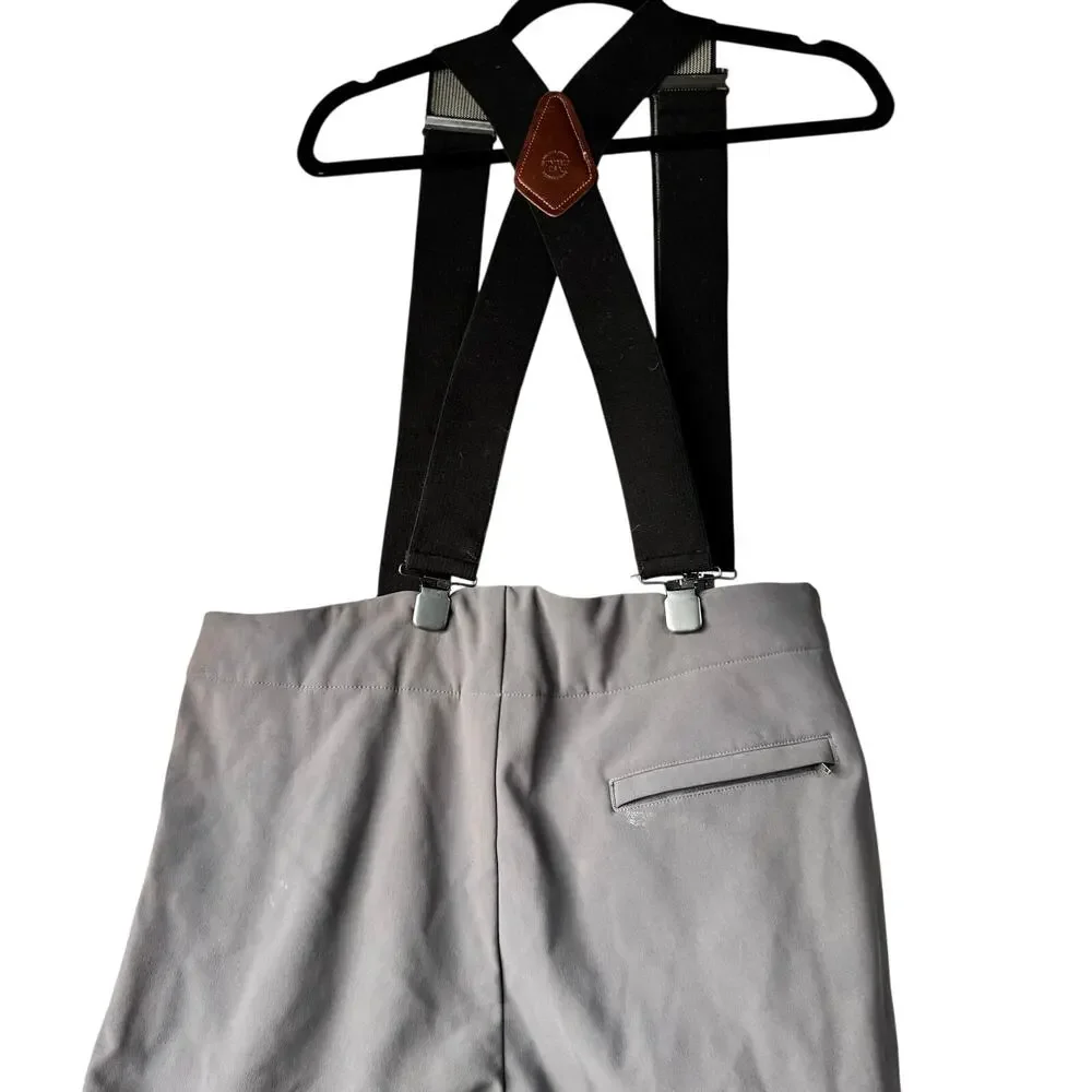 Vintage L.L. Bean Men's Gray Bib Snowpants Removable Suspenders Large Tall AS IS